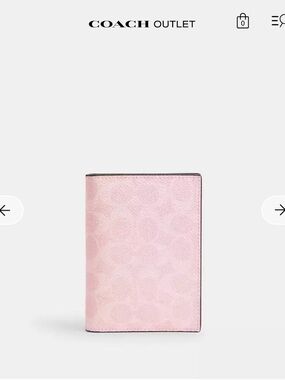Coach Powder Pink Passport Cover